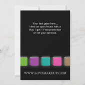 Makeup Party Invitation Advertisement Palette Kaart (Achterkant)