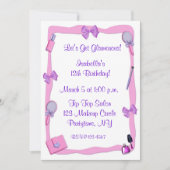 Makeup Party Invitation Kaart (Voorkant)