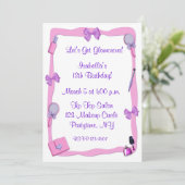 Makeup Party Invitation Kaart (Staand voorkant)
