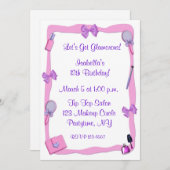 Makeup Party Invitation Kaart (Voorkant / Achterkant)