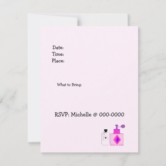 Makeup Party Kaart (Achterkant)