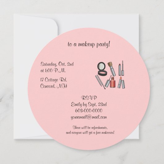 Makeup Party Kaart (Achterkant)