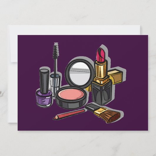 Makeup Party-uitnodigingen Kaart (Achterkant)
