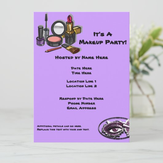 Makeup Party-uitnodigingen Kaart (Staand voorkant)