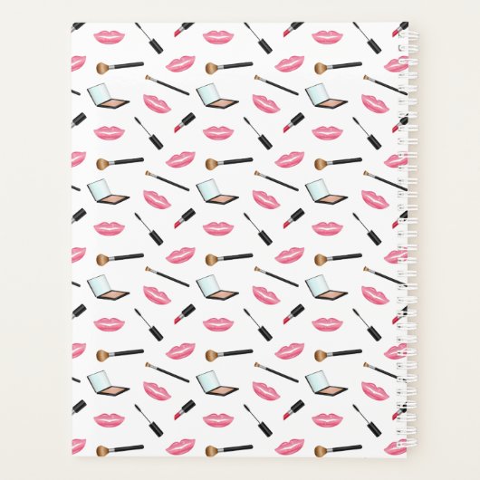 Makeup Patroon en Roze Lips Persoonlijke Naam Planner (Achterkant)