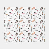 Makeup Patroon met Mascara, lipstick, enz. en naam Fleece Deken (Voorkant (Horizontaal))