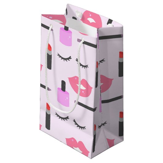 Makeup Pattern Klein Cadeauzakje (Voorkant Gekanteld)