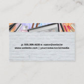 Makeup-penselen | Achtergrond van bakstenen Visitekaartje (Achterkant)