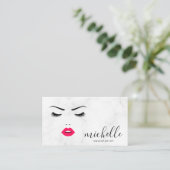 Makeup-penselen | Marmer | Beauticien Visitekaartje (Staand voorkant)