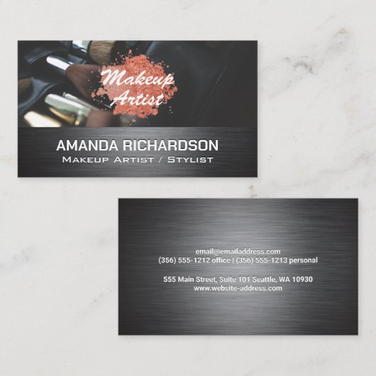 Makeup-penselen | Schoonheid Visitekaartje (Voorkant / Achterkant)