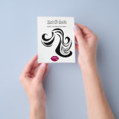 Makeup Pictogram Vrouw gezicht in zwarte witte roz Flyer (Hand)