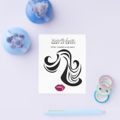 Makeup Pictogram Vrouw gezicht in zwarte witte roz Flyer (Enkel)