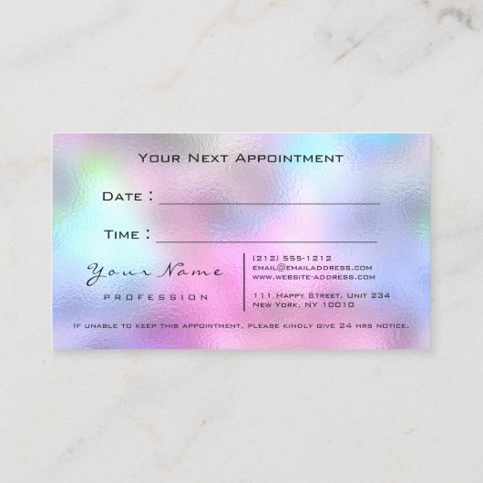 Makeup Pink Lashes Fuchsia Ombre Appointment Card Afsprakenkaartje (Achterkant)