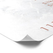 Makeup prijs typografie roos goud witte marmer poster (Hoek)