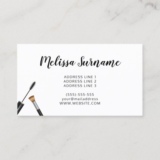 Makeup Products Makeup Artist Cosmetoloog Visitekaartje (Achterkant)