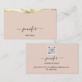Makeup QR Code Powder Blush Roos Gold Visitekaartje (Voorkant / Achterkant)