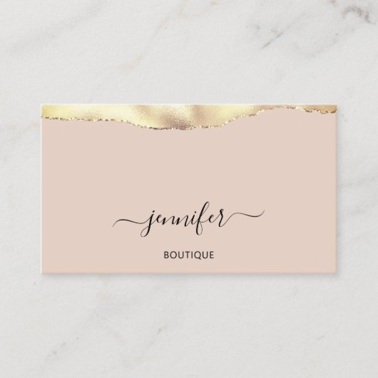 Makeup QR Code Powder Blush Roos Gold Visitekaartje (Voorkant)