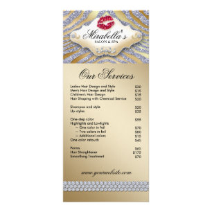 Makeup Rack Card Zebra Luxe Sparkle Gold Reclamekaart
