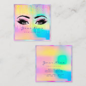 Makeup Rainbow Professional Eyeash HoloGraproze Vierkante Visitekaartje (Voorkant / Achterkant)