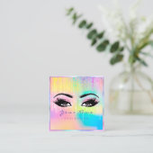 Makeup Rainbow Professional Eyeash HoloGraproze Vierkante Visitekaartje (Staand voorkant)