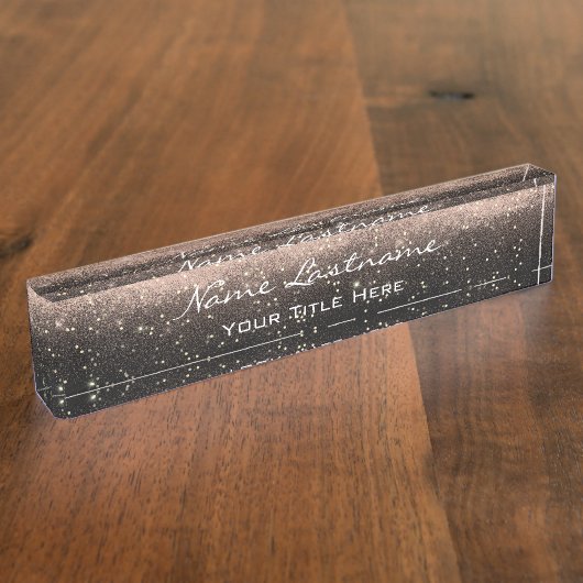 Makeup Roos Esthetician Beauty Black Gold Blush Naambordje (Zijkant)