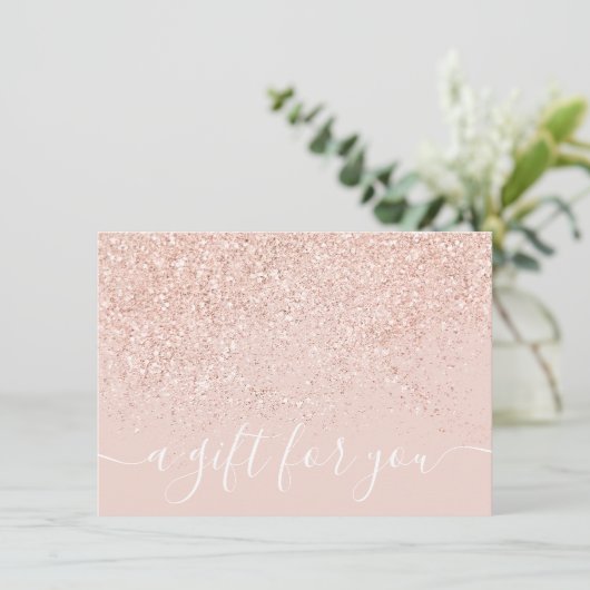 Makeup roos glitter pastel gift certificaat (Staand voorkant)