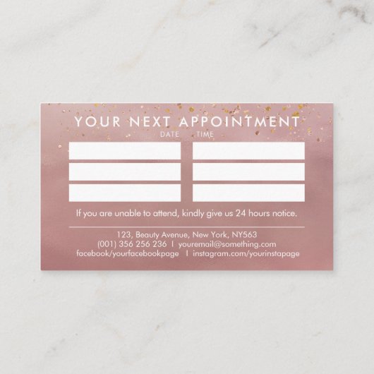 Makeup Roos Gold-benoeming Visitekaartje (Achterkant)