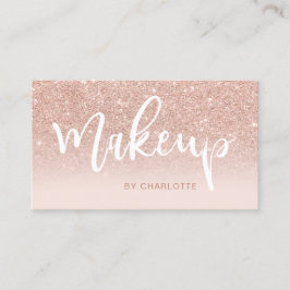 Makeup roos gold glitter blush ombre roze script visitekaartje