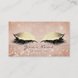 Makeup Roos Gold Lashes ExAttentie Glitter Beauty Afsprakenkaartje