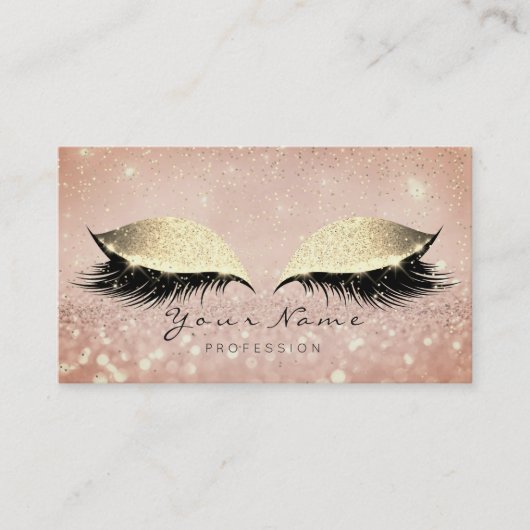 Makeup Roos Gold Lashes ExAttentie Glitter Beauty Afsprakenkaartje (Voorkant)