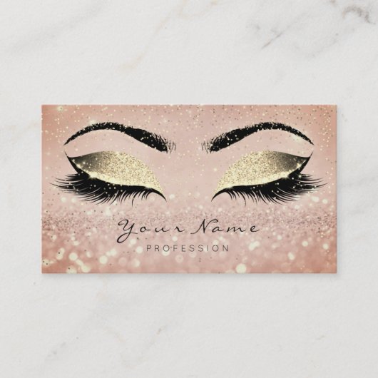 Makeup Roos Gold Lashes Extension Studio Confetti Afsprakenkaartje (Voorkant)
