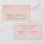 Makeup roos goud glitter blush roze visitekaartje (Voorkant / Achterkant)