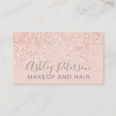 Makeup roos goud glitter blush roze visitekaartje (Voorkant)