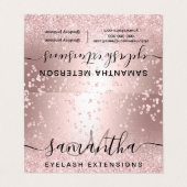 Makeup roos goud glitter chic eye aftercare visitekaartje (Buitenkant ongevouwen)
