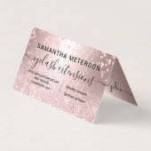 Makeup roos goud glitter chic eye aftercare visitekaartje (Achterkant)