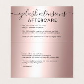 Makeup roos goud glitter chic eye aftercare visitekaartje (Binnenkant ongevouwen)