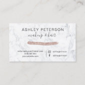 Makeup roos goud glitter marmer foto visitekaartje (Achterkant)