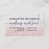 Makeup roos goud glitter marmer sparkle confetti klantenkaartje (Achterkant)