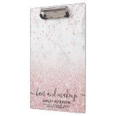 Makeup roos goud glitter marmer sparkle confetti klembord (Links)