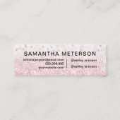 Makeup roos goud glitter marmer sparkle confetti mini visitekaartje (Achterkant)