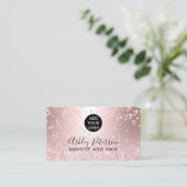 Makeup roos goud glitter metallic logo visitekaartje (Staand voorkant)