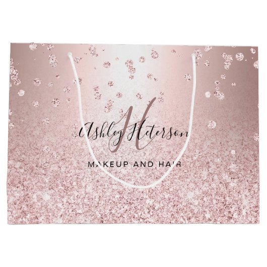 Makeup roos goud glitter metallic sparkle confetti groot cadeauzakje (Achterkant)