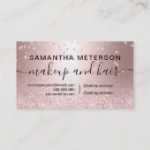 Makeup roos goud glitter metallic sparkle confetti klantenkaartje (Achterkant)