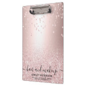 Makeup roos goud glitter metallic sparkle confetti klembord (Links)