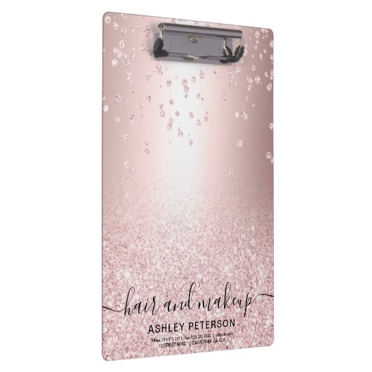 Makeup roos goud glitter metallic sparkle confetti klembord (Rechts)