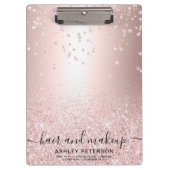 Makeup roos goud glitter metallic sparkle confetti klembord (Voorkant)
