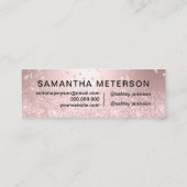 Makeup roos goud glitter metallic sparkle confetti mini visitekaartje (Achterkant)