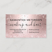 Makeup roos goud glitter metallic sparkle confetti visitekaartje (Achterkant)