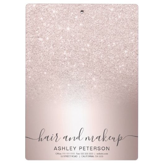 Makeup Roos goud glitter ombre metallic folie Klembord (Achterkant)