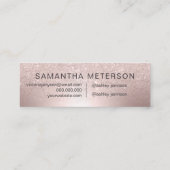 Makeup Roos goud glitter ombre metallic folie Mini Visitekaartje (Achterkant)